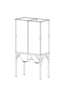 Silo Melamin 110x210/60° 495cm/2 room /M cover